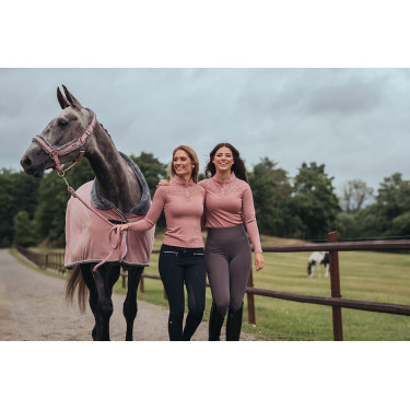 Cabeção e guia Equestrian Stockholm com pelo Rosa
