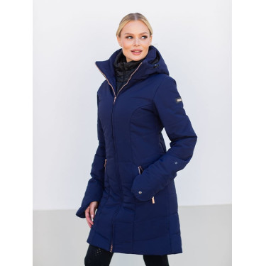 Casaco de inverno longo Equestrian Stockholm Denali feminino Lagoon blush