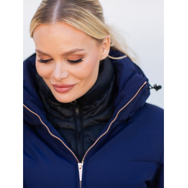 Casaco de inverno longo Equestrian Stockholm Denali feminino Lagoon blush
