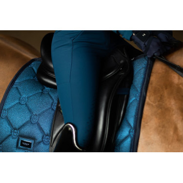 Calças de equitação Equestrian Stockholm Elite feminina Pradaria azul