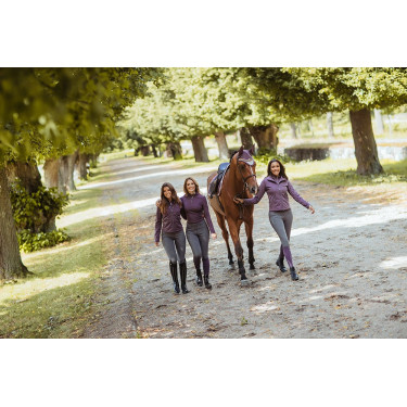 Calças de equitação Equestrian Stockholm Elite feminina Cinzento