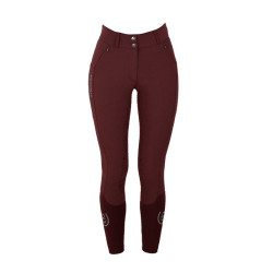 Calças de equitação Equestrian Stockholm Elite feminina Merlot Vermelho