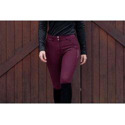 Calças de equitação Equestrian Stockholm Elite feminina Merlot Vermelho
