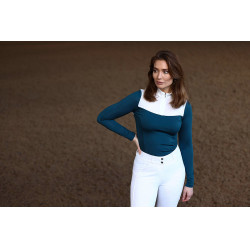 Calças de equitação Equestrian Stockholm Elite feminina Branco perfeição