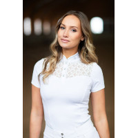 Pólo de competição Equestrian Stockholm Crystal Champion mulher Branco perfeição