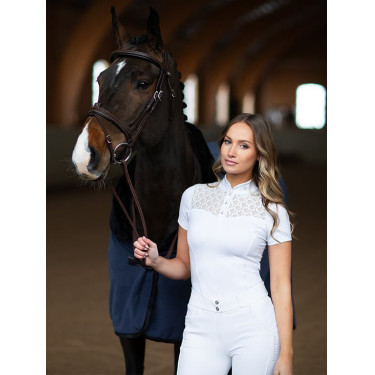 Pólo de competição Equestrian Stockholm Crystal Champion mulher Branco perfeição