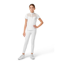 Polo de competição Equestrian Stockholm Crystal Champion Young Rider Branco