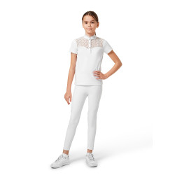 Polo de competição Equestrian Stockholm Crystal Champion Young Rider Branco Polo de competição Equestrian Stockholm Crystal Champion Young Rider Branco