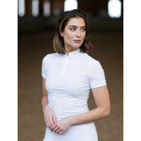 Polo de concurso Equestrian Stockholm Divine Motion mulher de manga curta Germany Branco