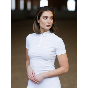Polo de concurso Equestrian Stockholm Divine Motion mulher de manga curta Germany Branco Polo de concurso Equestrian Stockholm Divine Motion mulher de manga curta Germany Branco