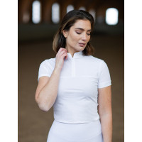 Polo de competição Equestrian Stockholm Divine Motion feminino de mangas curtas Países Baixos Branco