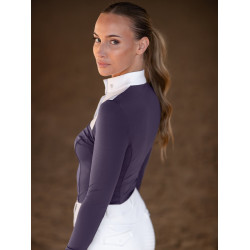 Polo de concurso Equestrian Stockholm Fine Line feminino Violeta escura