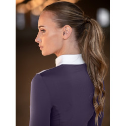 Polo de concurso Equestrian Stockholm Fine Line feminino Violeta escura