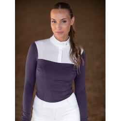 Polo de concurso Equestrian Stockholm Fine Line feminino Violeta escura
