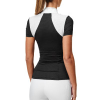 Polo de competição Equestrian Stockholm Revenew de manga curta para mulher Edição preta Preto