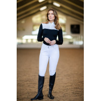 Polo de concurso Equestrian Stockholm Revenew de manga comprida para mulher Edição preta Preto