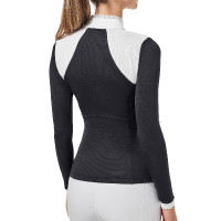 Polo de concurso Equestrian Stockholm Revenew de manga comprida para mulher Edição preta Preto