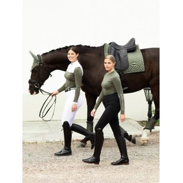 Polo de concurso Equestrian Stockholm Revenew de manga comprida para mulher Vale dos Chocantes Verde Polo de concurso Equestrian Stockholm Revenew de manga comprida para mulher Vale dos Chocantes Verde