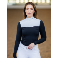Polo de concurso de manga comprida Equestrian Stockholm refined mulher Marinho Azul-marinho