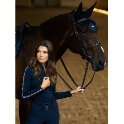 Polo de manga comprida Equestrian Stockholm Power mulher Tecnologia moderna marinha