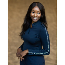 Polo de manga comprida Equestrian Stockholm Power mulher Tecnologia moderna marinha