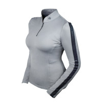 Polo de mangas compridas Equestrian Stockholm Reflective Power feminino Preto brilhante