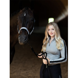 Polo de mangas compridas Equestrian Stockholm Reflective Power feminino Preto brilhante Polo de mangas compridas Equestrian Stockholm Reflective Power feminino Preto brilhante