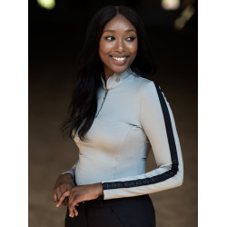 Polo de mangas compridas Equestrian Stockholm Reflective Power feminino Preto brilhante Polo de mangas compridas Equestrian Stockholm Reflective Power feminino Preto brilhante