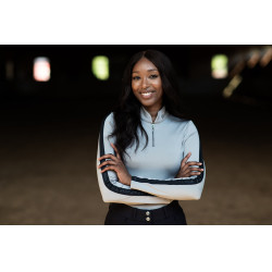 Polo de mangas compridas Equestrian Stockholm Reflective Power feminino Preto brilhante Polo de mangas compridas Equestrian Stockholm Reflective Power feminino Preto brilhante