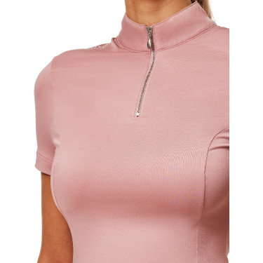 Polo de proteção UV Equestrian Stockholm de manga curta para mulher Rosa