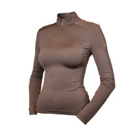 Polo UV Protection Equestrian Stockholm de mangas compridas para mulher Champanhe Bege
