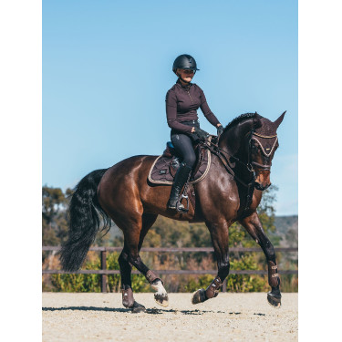 Caneleiras traseiras Equestrian Stockholm anatómicas Castanho Caneleiras traseiras Equestrian Stockholm anatómicas Castanho