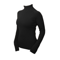 Camisola de gola alta tricotada Equestrian Stockholm mulher Edição preta Preto
