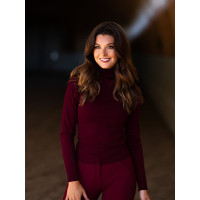 Camisola de gola alta tricotada Equestrian Stockholm mulher Bordéus Bordô Camisola de gola alta tricotada Equestrian Stockholm mulher Bordéus Bordô