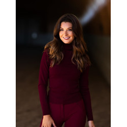Camisola de gola alta tricotada Equestrian Stockholm mulher Bordéus Bordô Camisola de gola alta tricotada Equestrian Stockholm mulher Bordéus Bordô