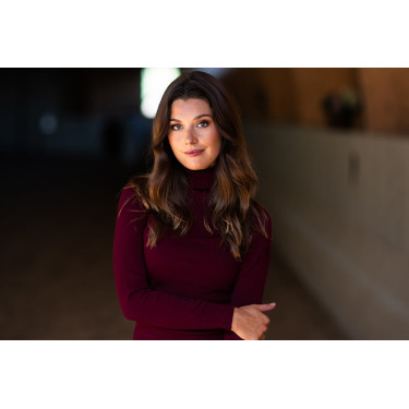 Camisola de gola alta tricotada Equestrian Stockholm mulher Bordéus Bordô Camisola de gola alta tricotada Equestrian Stockholm mulher Bordéus Bordô