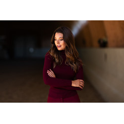 Camisola de gola alta tricotada Equestrian Stockholm mulher Bordéus Bordô Camisola de gola alta tricotada Equestrian Stockholm mulher Bordéus Bordô