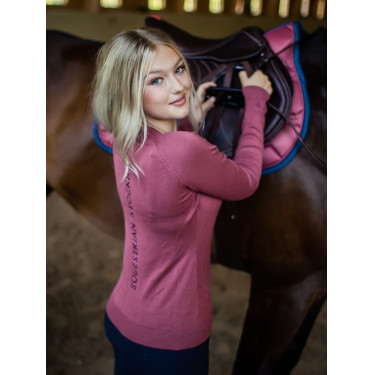 Camisola de malha com gola redonda Equestrian Stockholm para mulher Rosa intemporal Camisola de malha com gola redonda Equestrian Stockholm para mulher Rosa intemporal