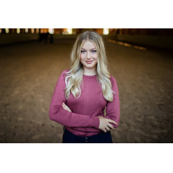 Camisola de malha com gola redonda Equestrian Stockholm para mulher Rosa intemporal Camisola de malha com gola redonda Equestrian Stockholm para mulher Rosa intemporal