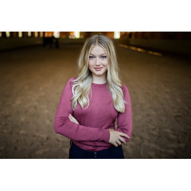 Camisola de malha com gola redonda Equestrian Stockholm para mulher Rosa intemporal Camisola de malha com gola redonda Equestrian Stockholm para mulher Rosa intemporal