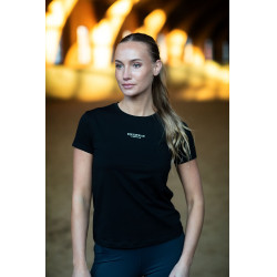 T-shirt Equestrian Stockholm feminino de mangas curtas Preto