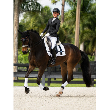 Manta de dressage Equestrian Stockholm com bandas Branco
