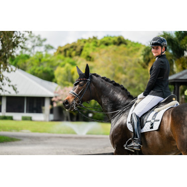 Manta de dressage Equestrian Stockholm com bandas Branco