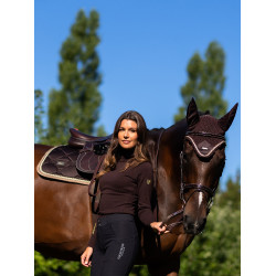 Manta de sela Equestrian Stockholm jumping Marrom dourado Castanho