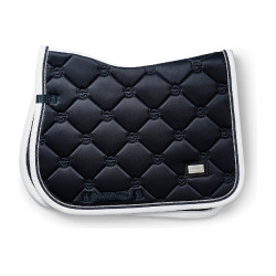 Manta de sela Equestrian Stockholm jumping Borda branca de meia-noite Azul-marinho