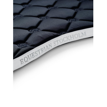 Manta de sela Equestrian Stockholm jumping Borda branca de meia-noite Azul-marinho