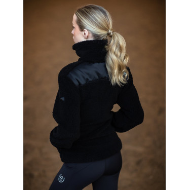 Casaco polar Teddy Equestrian Stockholm feminino Preto
