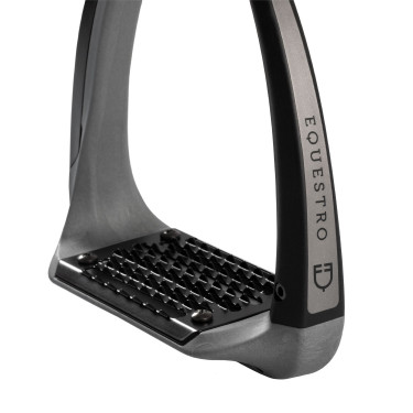 Estribos Supernova Equestro Cinza / preto Cinzento