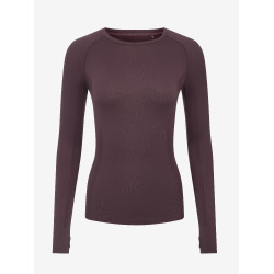 Camiseta de manga longa sem costura LeMieux Britney Ameixa escura Violeta
