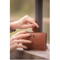 Porta-cartões Pénélope Cartoon Conhaque Castanho